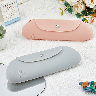 2Pcs 2 Colors Silicone Storage Bag for Cosmetics AJEW-HY0001-62-1