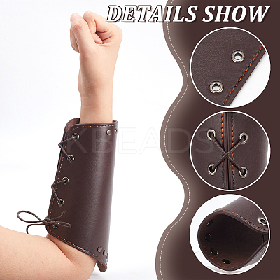 Adjustable PU Leather Cord Bracelet with Wax Cotton Cords AJEW-WH0248-455A-1