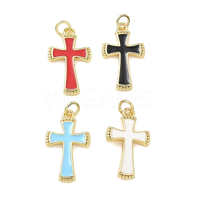 Brass Enamel Pendants KK-CBA3F25-11G-1