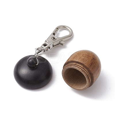Acorns Disconnectable Wood Pendant Decoraiton HJEW-JM01386-1