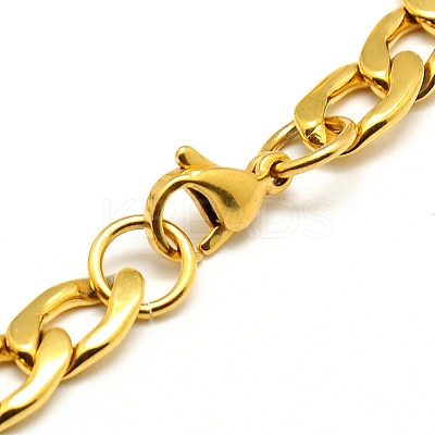 304 Stainless Steel Curb Chain/Twisted Chain Bracelets STAS-A028-B125G-1