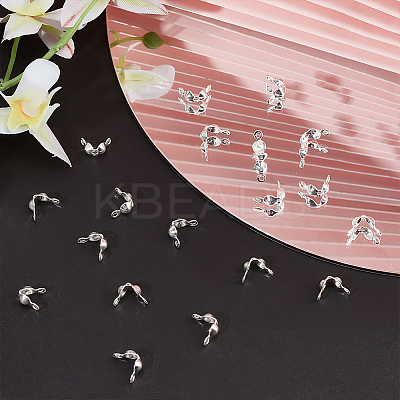 20Pcs 925 Sterling Silver Bead Tips STER-BBC0002-09-1