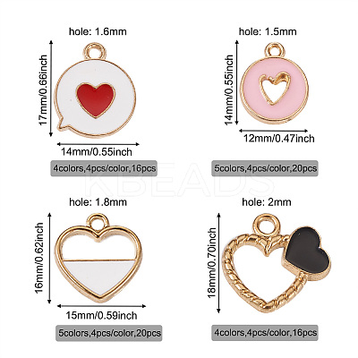 72Pcs 18 Style Alloy Enamel Charms & Pendants ENAM-CW0001-11-1