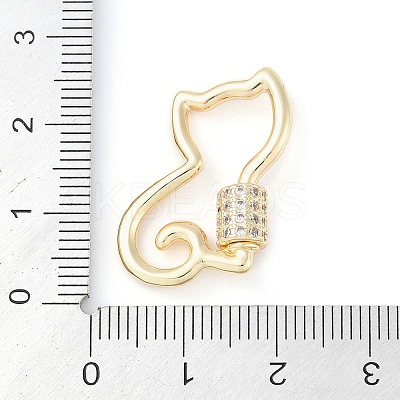 Rack Plating Brass Micro Pave Cubic Zirconia keychain Clasps KK-K374-03B-G-1