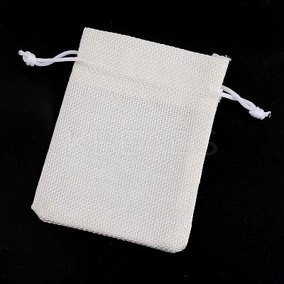 Polyester Imitation Burlap Packing Pouches Drawstring Bags ABAG-R005-9x12-21-1