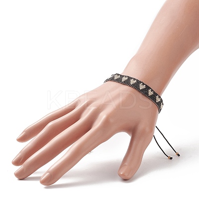 Handmade Japanese Seed Heart Braided Bead Bracelets BJEW-MZ00015-1