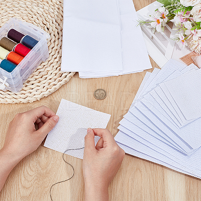 5 Styles Cross Stitch Fabric Sheets DIY-AR0004-89-1