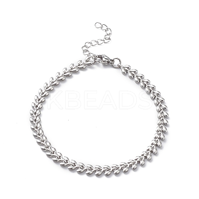 Non-Tarnish 304 Stainless Steel Cobs Chain Bracelets for Men Women STAS-B039-08P-1