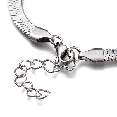 Tarnish Resistant Unisex 304 Stainless Steel Herringbone Chain Bracelets BJEW-O177-01B-P-1