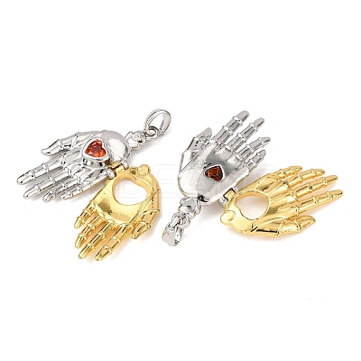 Brass Pave Cubic Zirconia Pendants LS-KK-G543-02G-01-1