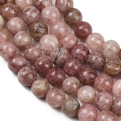 Natural Strawberry Quartz Beads Strands G-H350-A01-6mm-1