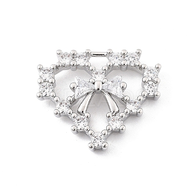 Brass Micro Pave Clear Cubic Zirconia Pendants LS-KK-K371-29B-P-1