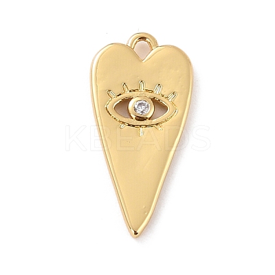 Eco-Friendly Brass Micro Pave Clear Cubic Zirconia Pendants ZIRC-C027-03G-RS-1