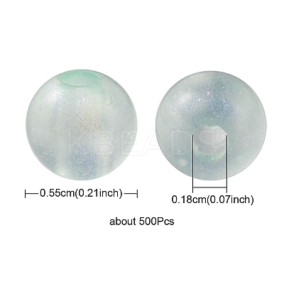 Rainbow Iridescent Plating Acrylic Beads MACR-YW0002-19A-1