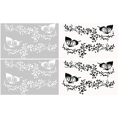 4Pcs 2 Colors PVC Cartoon Self Adhesive Car Stickers STIC-GF0001-34-1