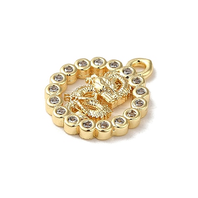 Brass Micro Pave Cubic Zirconia Pendants KK-B079-11G-1