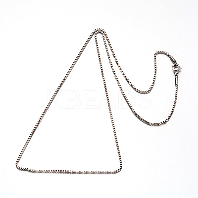 Non-Tarnish 304 Stainless Steel Box Chain Venetian Chain Necklaces LS-NJEW-I065-13C-1