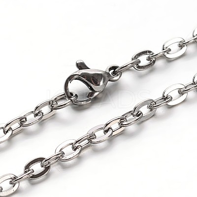 Tarnish Resistant 304 Stainless Steel Cable Chains Necklaces LS-NJEW-O058-12P-1