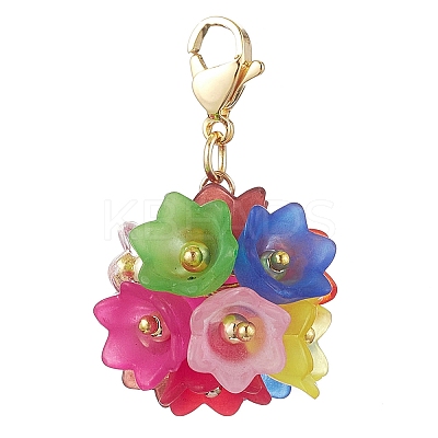 Hydrangea Flower Acrylic Pendant Decoration HJEW-TA00294-1