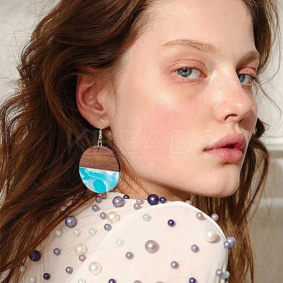 Two Tone Dangle Earrings DIY Making Kit DIY-OC0008-04-1