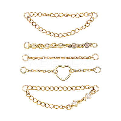 5Pcs 304 Stainless Steel Chains Links HJEW-OC00358-1