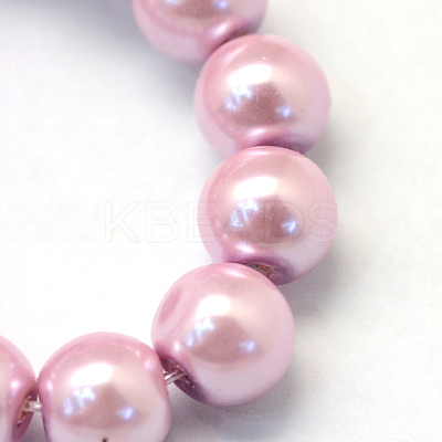 Baking Paint Pearlized Glass Pearl Round Bead Strands HY-Q003-4mm-47-1