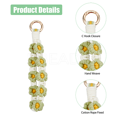 1Pc Handmade Macrame Woven Cotton Flower Pendant Decorations MAKN-HY0001-01-1