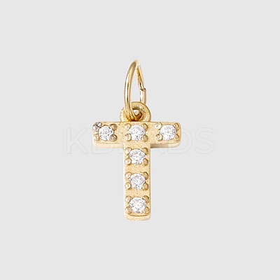 Stainless Steel Cubic Zirconia Pendants with Jump Rings FIND-PW0024-08T-1