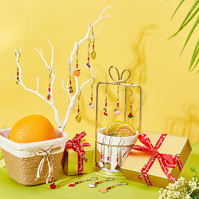 Alloy Enamel Fruit Pendant Decorations HJEW-AB00279-1