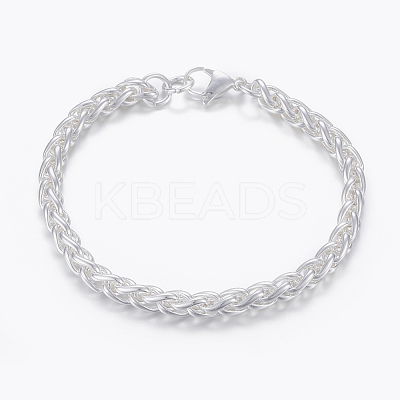 304 Stainless Steel Wheat Chain Bracelets BJEW-I252-09S-1