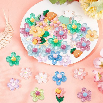 60Pcs 3 Styles Transparent Resin Cabochons CRES-SC0002-49-1