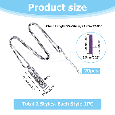 2Sets 2 Styles Hollow Perfume Bottle Pendant Necklaces NJEW-FI0001-64-1