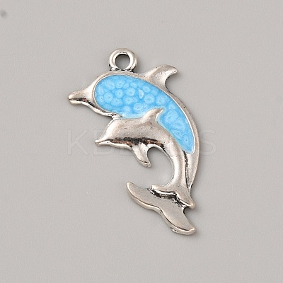 Ocean Theme Alloy Enamel Pendants ENAM-CJC0022-14A-AS-1
