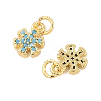 Brass Micro Pave Cubic Zirconia Pendants KK-U056-12G-1