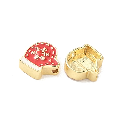 Christmas Brass Enamel Beads KK-I474-G06-1