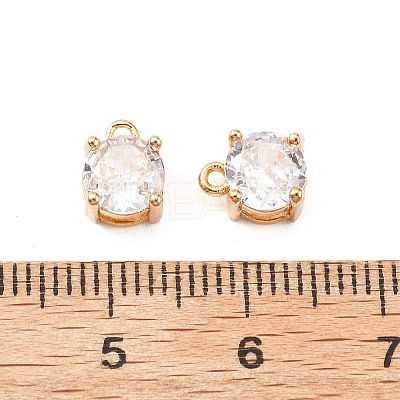 Brass Micro Pave Cubic Zirconia Pendants KK-D382-04G-03-1