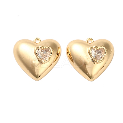 Brass Pave Cubic Zirconia Pendants KK-K351-61G-1