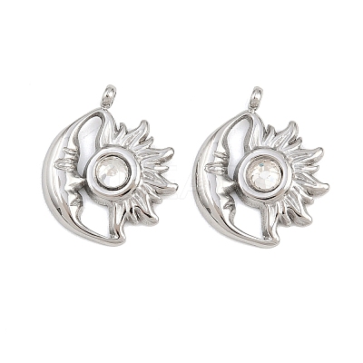 304 Stainless Steel Rhinestone Pendants STAS-Z166-24P-04-1