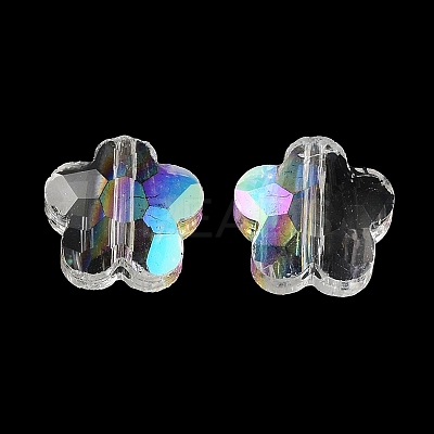 Transparent Electroplate Glass Beads GLAA-D016-17G-1