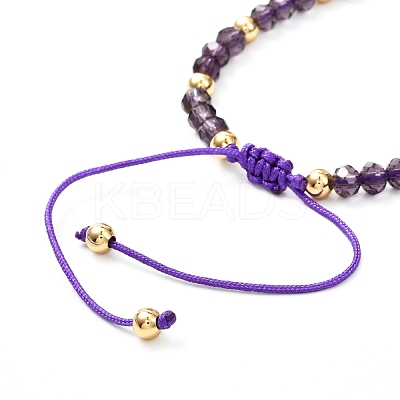 Hamsa Hand /Hand of Miriam Charm Braided Bead Bracelet BJEW-JB06933-1