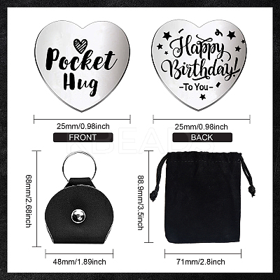 Heart Double-Sided Engraved Stainless Steel Commemorative Decision Maker Coin Set AJEW-GL0002-01L-1