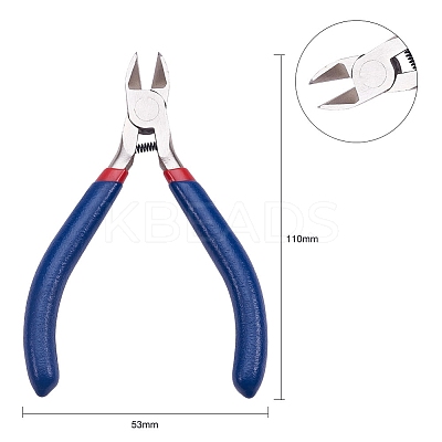 Set of 3 Jewelry Making Supplies Craft DIY Pliers Tool Set Flat Nosed Round Nosed Wire Cutter Pliers Blue TOOL-YW0001-07-1