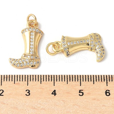 Brass Micro Pave Clear Cubic Zirconia Pendants ZIRC-I071-05G-1