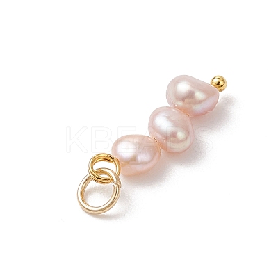 Natural Baroque Keshi Pearl Two Sides Polished Pendants PALLOY-JF04814-03-1