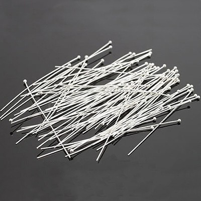 Silver Color Plated Brass Ball Head Pins X-RP0.5X40mm-S-1