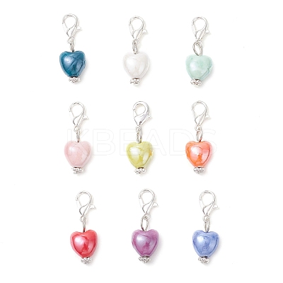 Pearlized Handmade Porcelain Pendant Decorations HJEW-JM03942-02-S-1