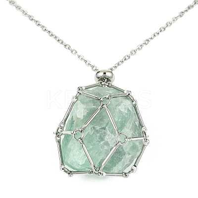 Tarnish Resistant 304 Stainless Steel Macrame Pouch Braided Gemstone Holder NJEW-JN04468-07-1