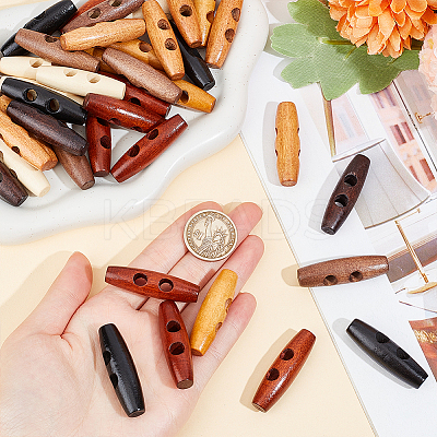 70pcs 7 colors Natural Wood Buttons FIND-NB0005-03C-1