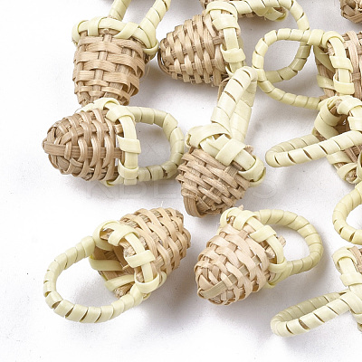 Handmade Reed Cane/Rattan Woven Pendants WOVE-T006-090A-1