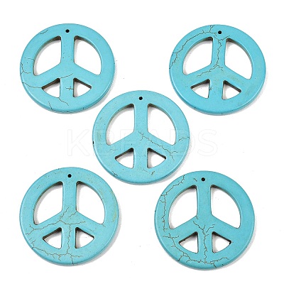 Synthetic Howlite Big Pendants X-TURQ-GP204-1-1
